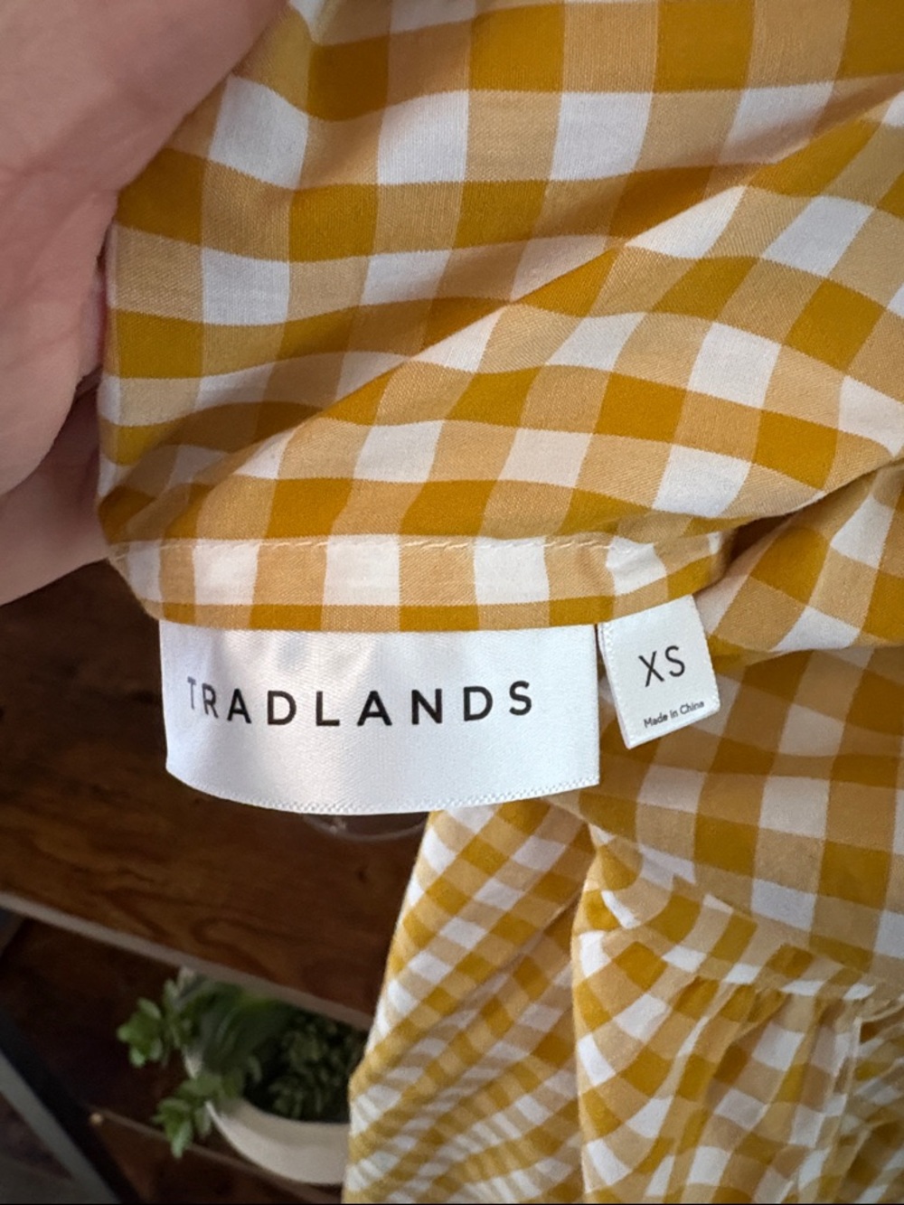 Tradlands Mustard and White Gingham Dress - Picture 3 of 4